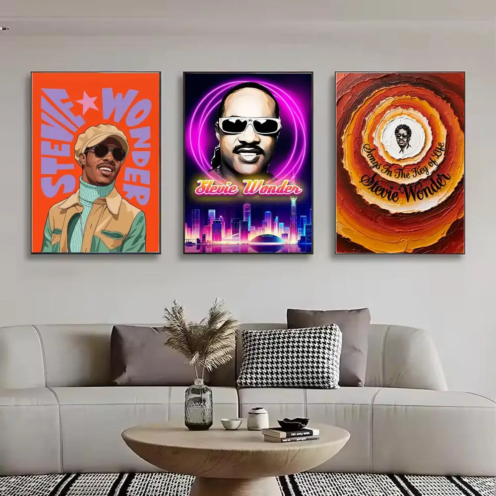 Legendary Artist S-Stevie Wonder Painting Calligraphy Canvas Poster Wall Art for Bedroom Living Room Home Decor Gift