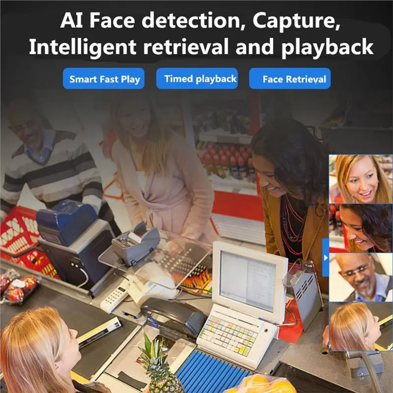 Nueva placa de red técnica 4K 36 Chx 8MP análises inteligentes NVR DVR cámara IP XM CMS XMEYE CCTV