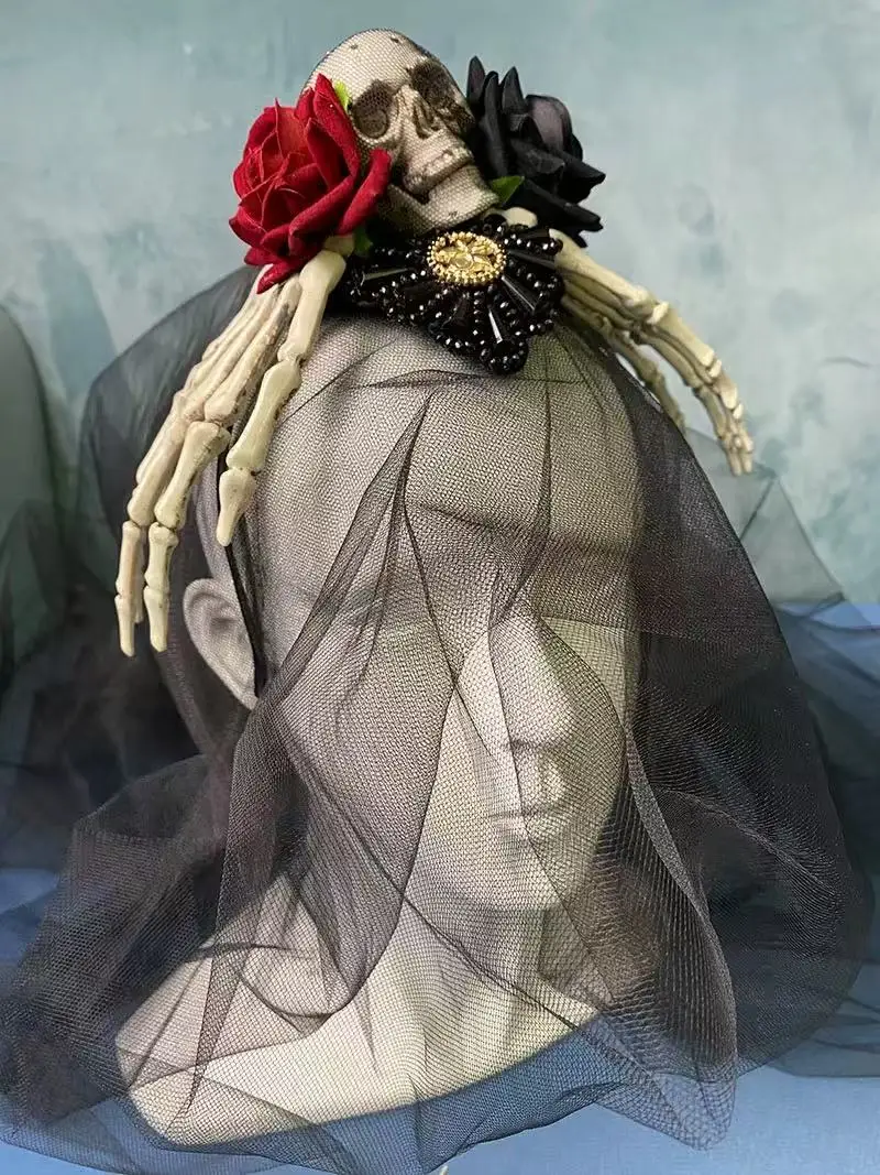 Accessoire gothique foncé Original diable Halloween Rose crâne, couvre-chef pour décoration de Costume de Cosplay de fête, nouvelle collection 2025