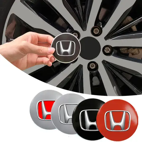 자동차 휠 허브 센터 캡 스티커 Honda Fit Civic Accord 용 금속 엠블럼 스티커 7 8 9 10 파일럿 시티 재즈 CRV HRV 액세서리