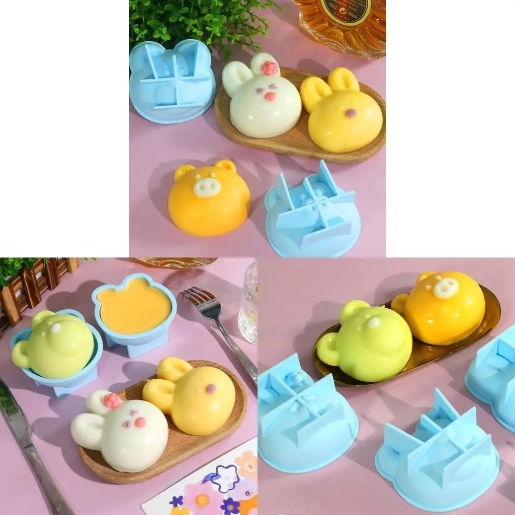 F19B Animals Shaped Cake Moulds Silicone Material Dessert Molds Baking Cake Moulds