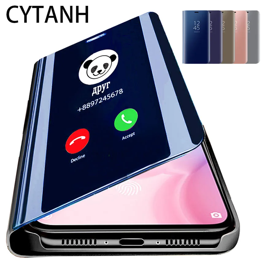 Mirror Flip case redmi note 8 pro 7 6 5 7a 6a 4a stand leather cover For xiaomi mi 9t on xaomi xiomi a2 lite view Magnetic coque