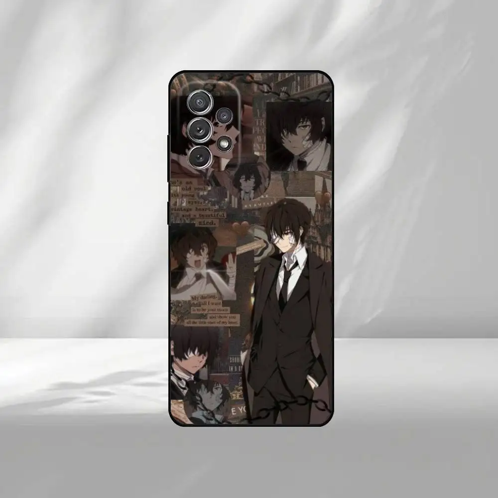 เคสโทรศัพท์ลายอนิเมะ Bungo Stray Dogs ตัวละคร Dazai Osamu สำหรับ Samsung S25,S24,S21,S22,S23,S30,Ultra,S20,Plus, วัสดุแบบนิ่ม สีดำ