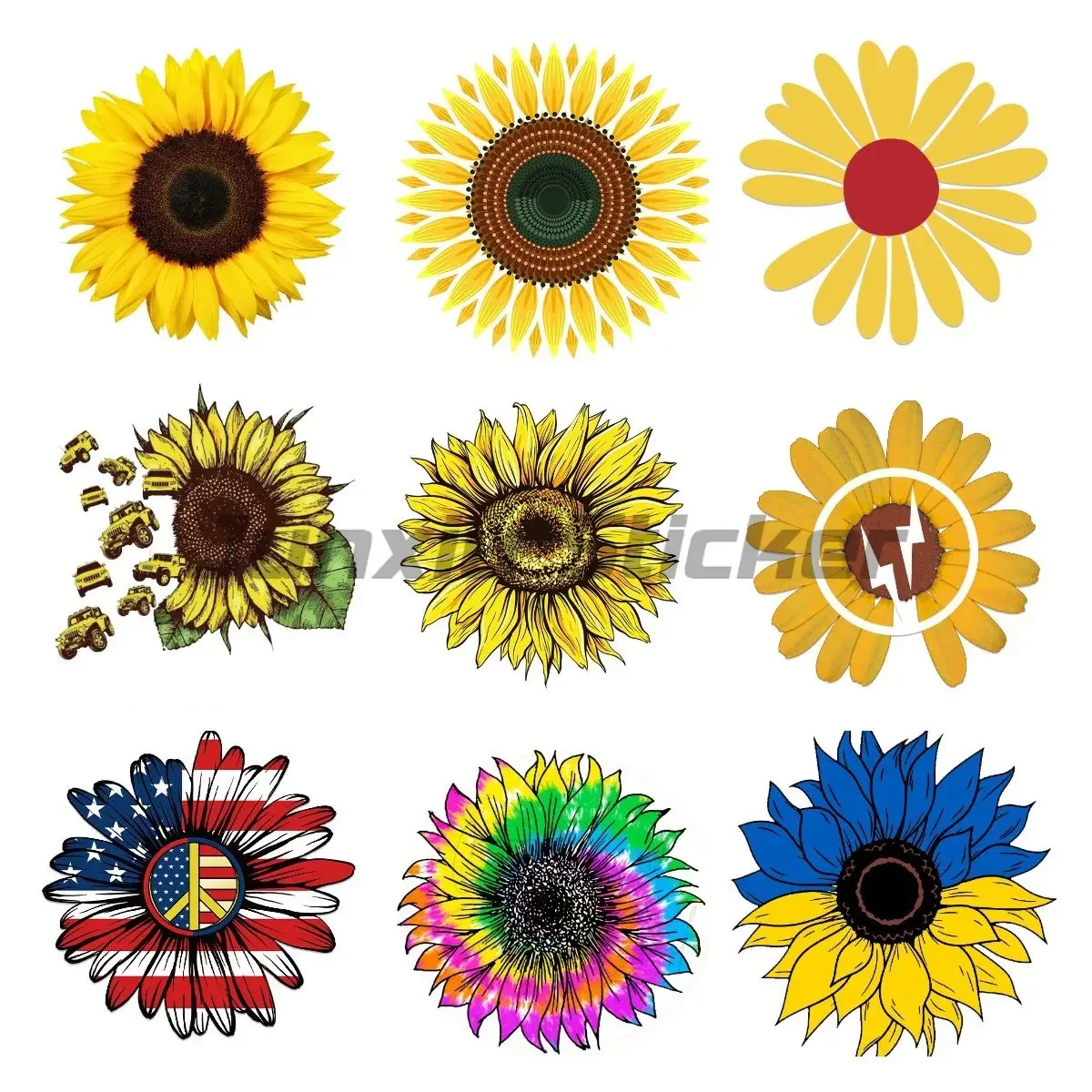 

Цветная наклейка на автомобиль, виниловая наклейка с подсолнухом для автомобиля, бампера, ноутбука