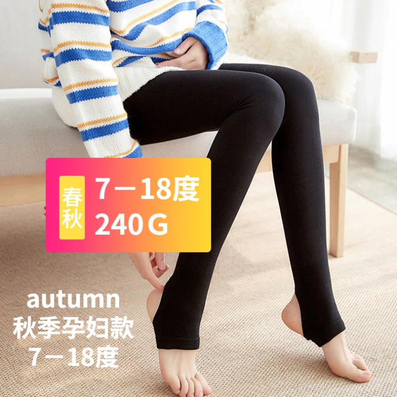 Leggings neri per donne incinte invernali per pantaloni in velluto morbido caldo premaman vestiti interni in lana per gravidanza