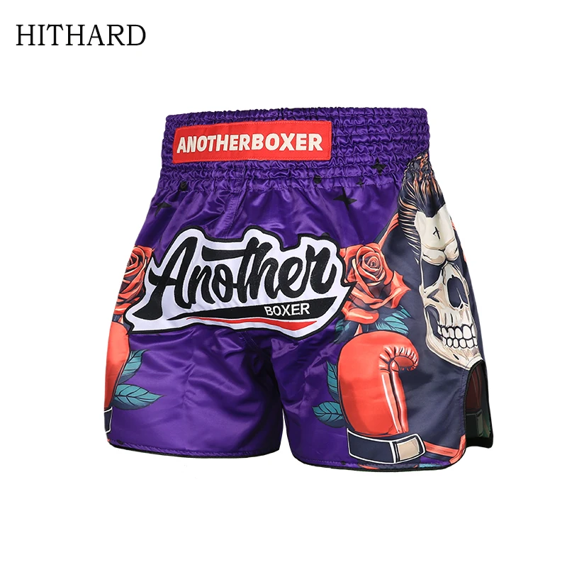 قصيرة الملاكمة التايلاندية الرجال النساء هيكل جمجمة السراويل ل الملاكمة التايلاندية MMA القتال التدريب السراويل تنفس الملاكمة ثي كيك بوكسينغ السراويل