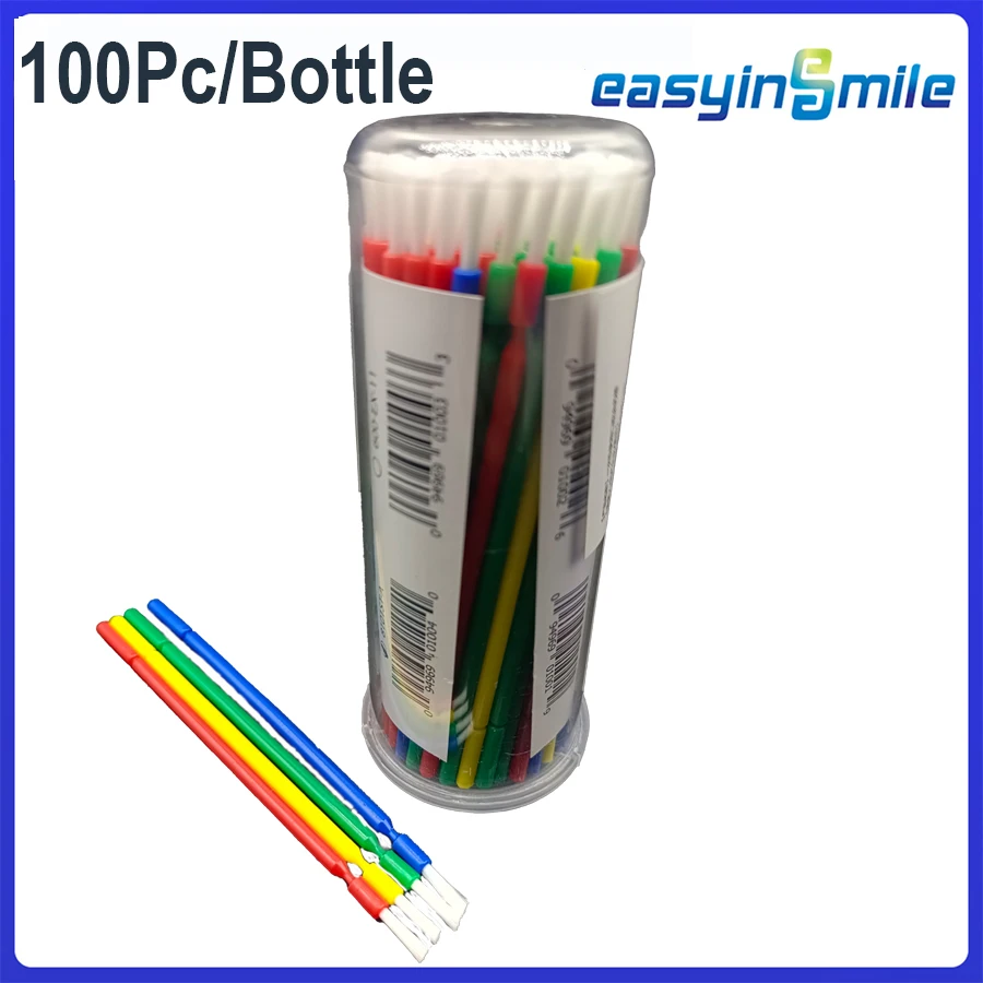 

100pcs/bottle Easyinsmile 200pcs Dental Micro Applicators Brushes Long Applicator Sticks Apply Medicine Brush Medicine Wipping