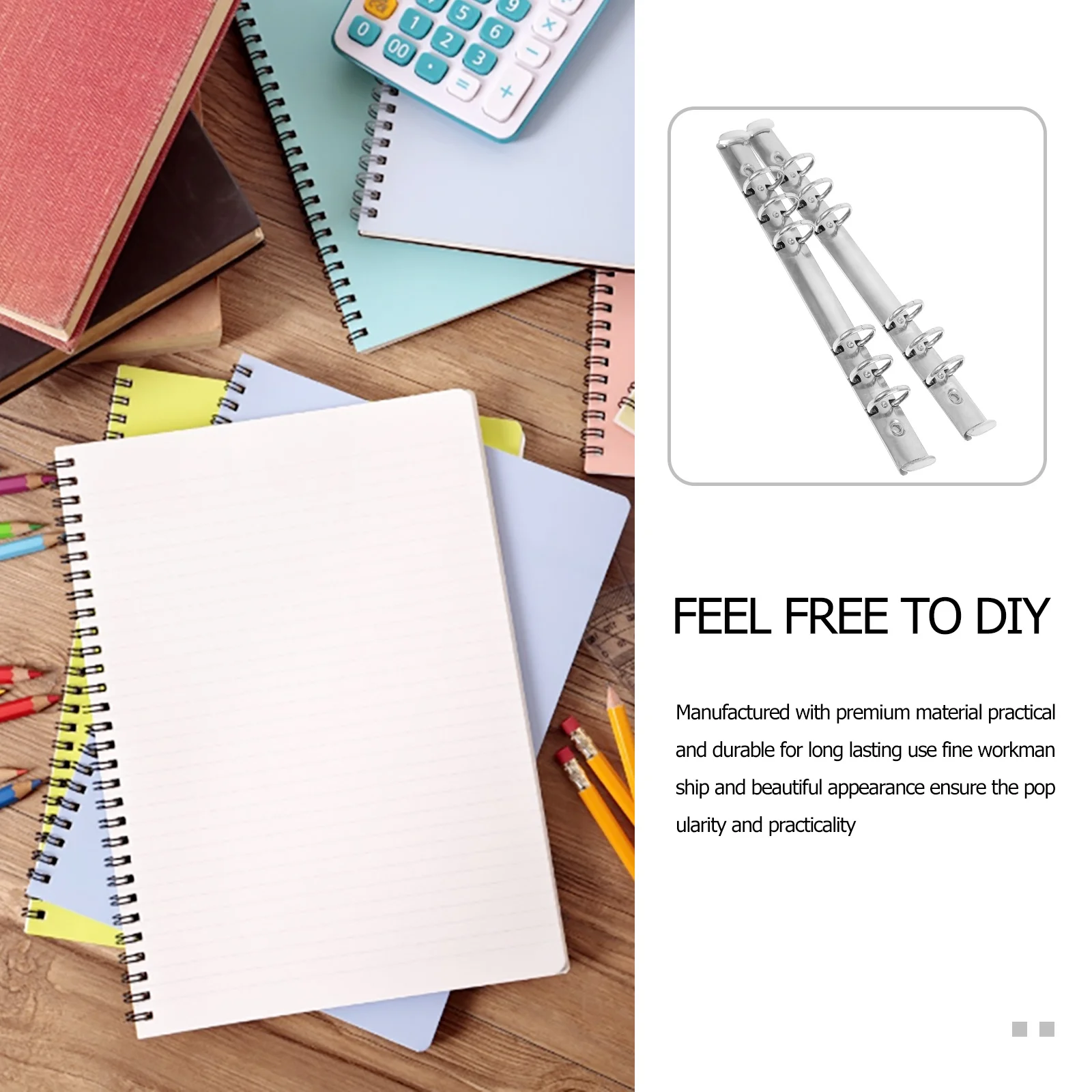 

4Pcs Creative Stationery Binders Stainless Steel Binder Ring Useful Binder for Teachers Students Daily Organization