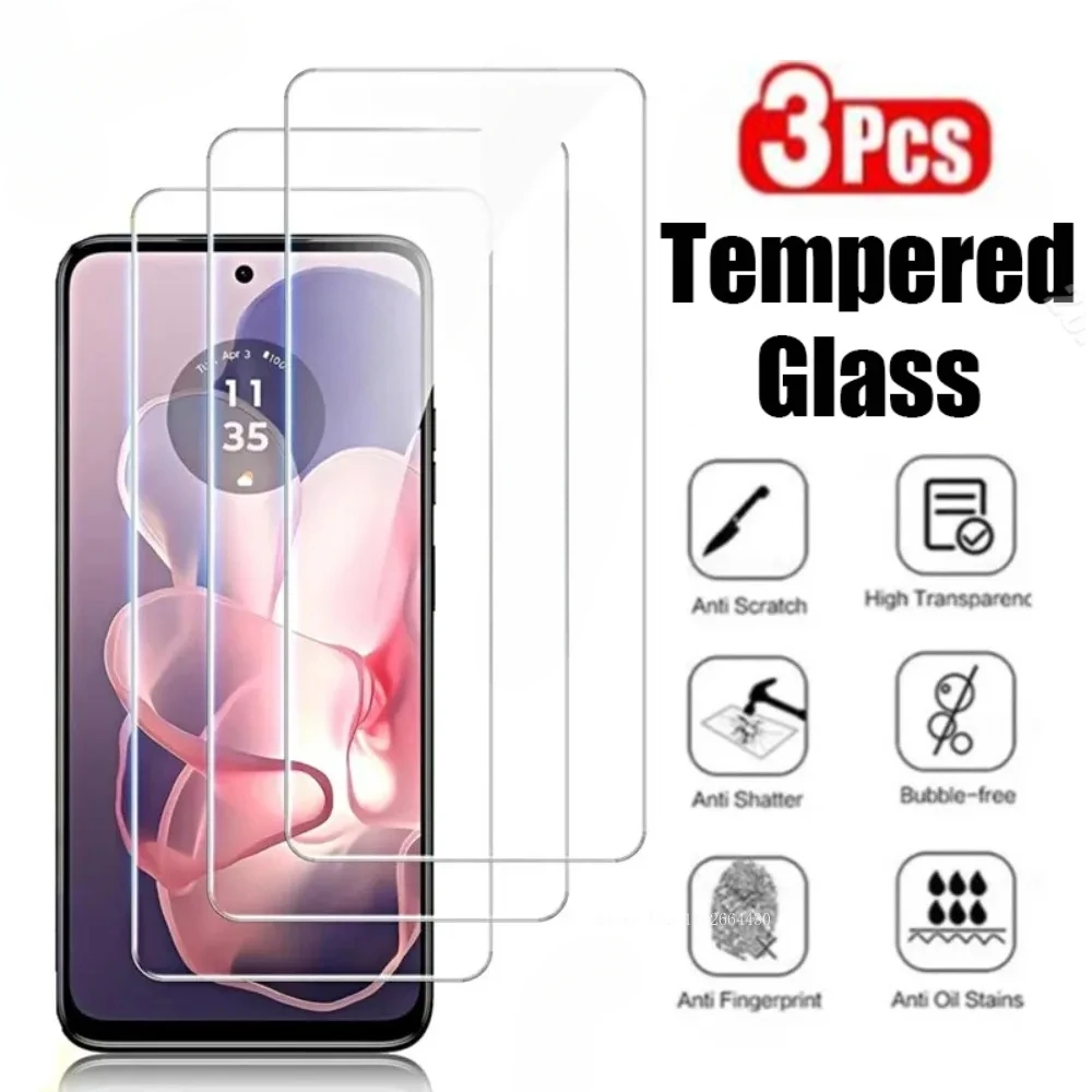 3Pcs Tempered Glass Screen Protectors For Motorola Edge 20 Edge 20 Pro G Power 5 G13 G23 G32 G53 G22 5G G72 G62 G82 G50 G51 5G