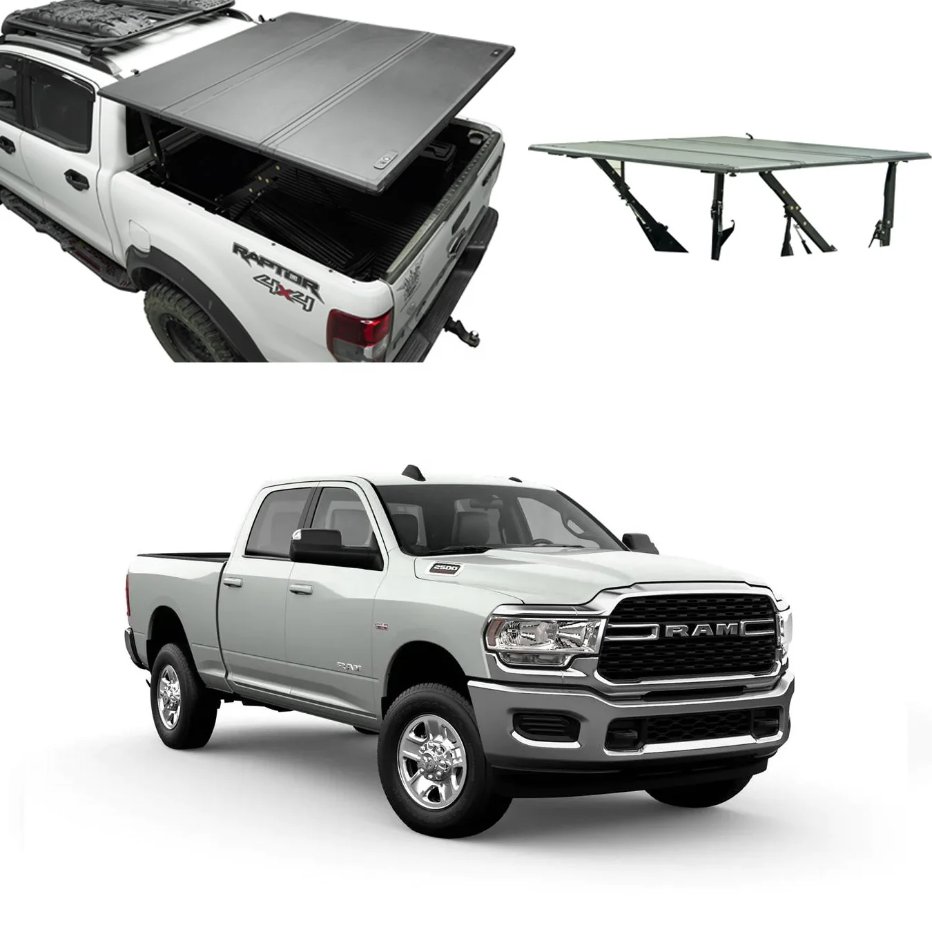 New Pickup cover accessories camping Folding Lift-up tri-fold bed cover For Dodge RAM 1500