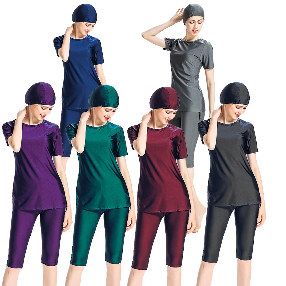 

Muslim Hijab Bathing Suit for Women, Islamic Swimsuit, Female Swimwear, Burkinis Beachwear, Plus Size, New