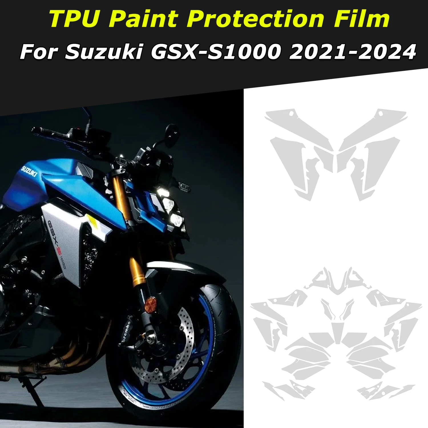 GSX S1000 Motorcycle Paint Protective Film For Suzuki GSX-S1000 2021-2024 Stickers Protect Fairing Anti-scratch Translucent Film