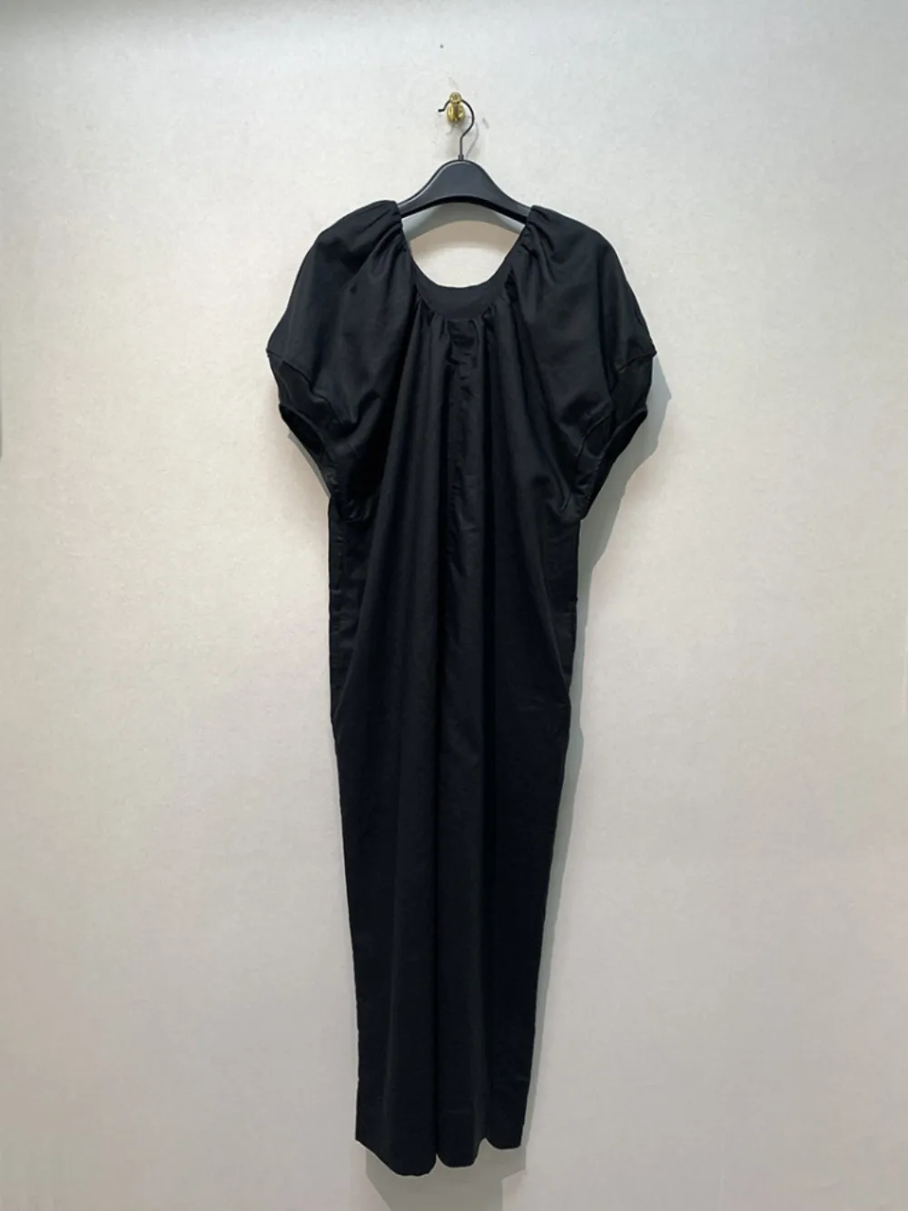 Kuzuwata Moda French Style Vintage A-line Mujer Simple Ruched Drawstring Loose Waist Femme Robe Japan New Fit Pullover Dress