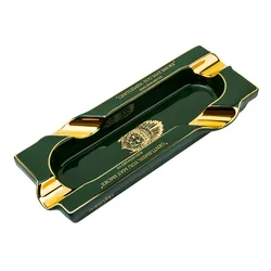 LUBINSKI Cigar Ashtray Four Cigarette Slots Ceramic Gilded Large Capacity Rectangular Lubinski Ash Tray Portable Ashtray CA-084