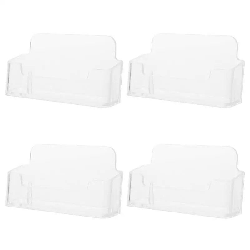 

4Pcs Portable Acrylic Cards Holders Business Cards Holders Desktop Cards Stands Transparent Cards Holder Strong And Stable