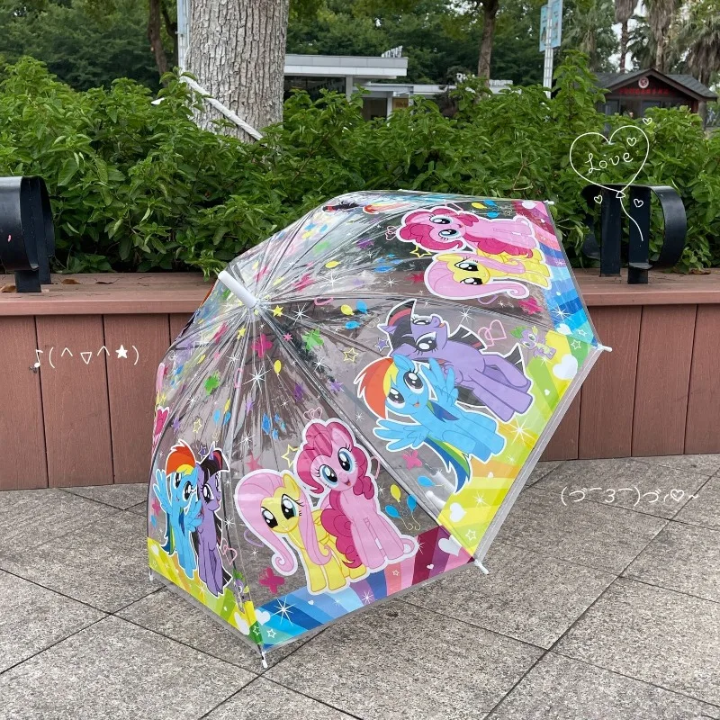 My Little Pony Animation Twilight Sparkle Pinkie Fully Automatic Transparent Umbrella Folding Cartoon Double Thickened Umbrella