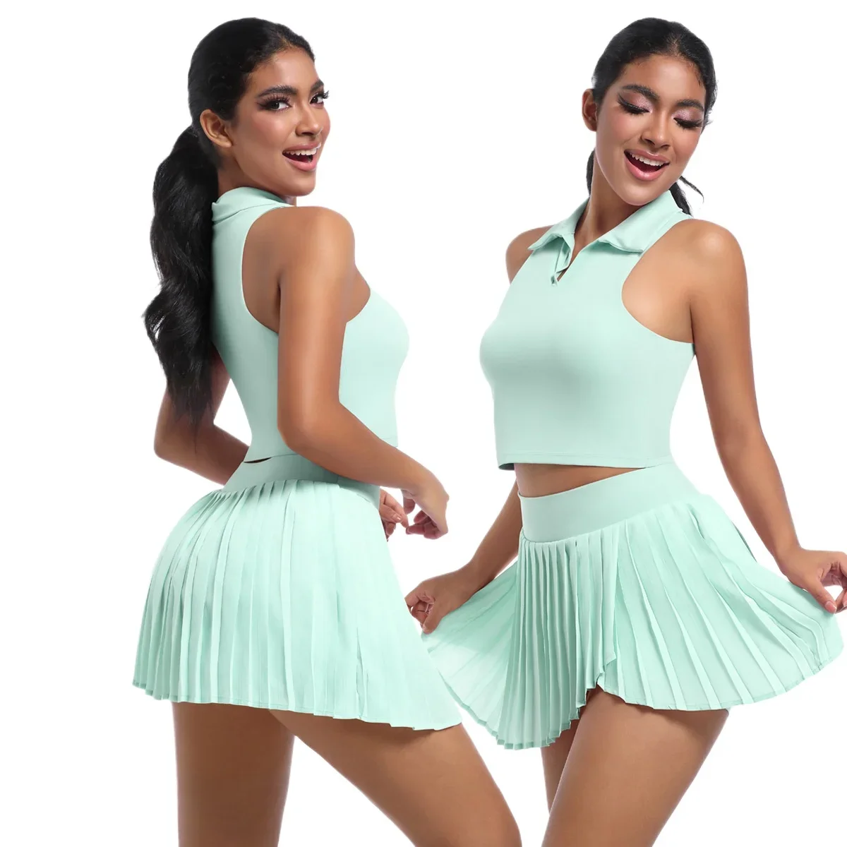 

Sports Skirt Woman Tennis Suit Running Sports Yoga Fitness Suit Yoga 2 Piece Sets Womens Outfits Workout Set Tracksuit Gym Set
