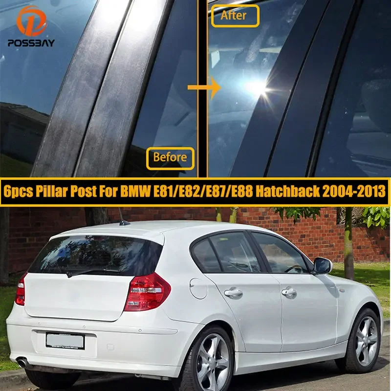 

for BMW 1 Series E81/E82/E87/E88 Hatchback 2004 2005 2006 2007-2013 6Pcs Car Door Window Pillar Posts Trim Cover Stickers