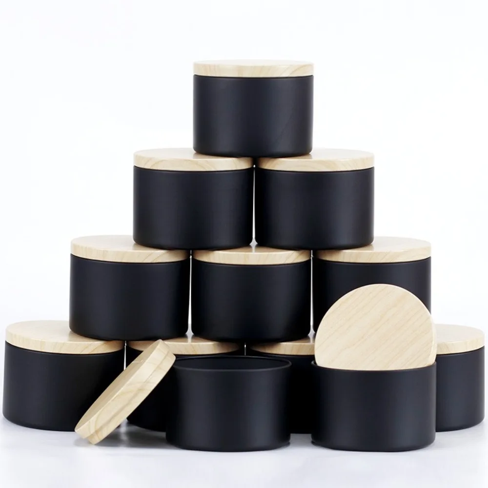 12PCS 4/8oz Candle Tin Box Wide Mouth Iron Empty Candle Storage Containers Small with Lids Empty Cream Cosmetic Container