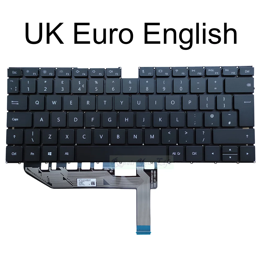 US UK Russian English Keyboard for Huawei EUL-W19 W19P W19D EUL-W29P W29 EUL-WX9 Matebook X 2020 Laptop Light Keycaps New