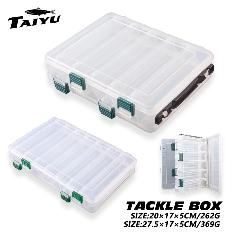 TAIYU Large Fishing Tackle Box 10/14 Compartment Double Sided Storage Big  bait Sea fishing lure High Strength Fishing Tackle Box - AliExpress 18