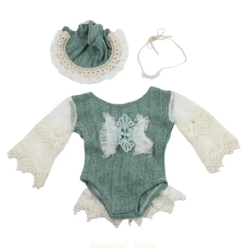 

E7CE Новорожденные фото наряд фотосессии реквизит для детской повязки и кружев