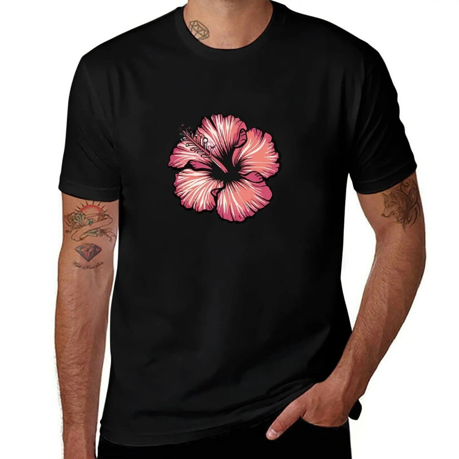 

Modern Trendy Red Hibiscus T-Shirt designer shirts rapper graphic tees luxury t-shirt T-shirt men