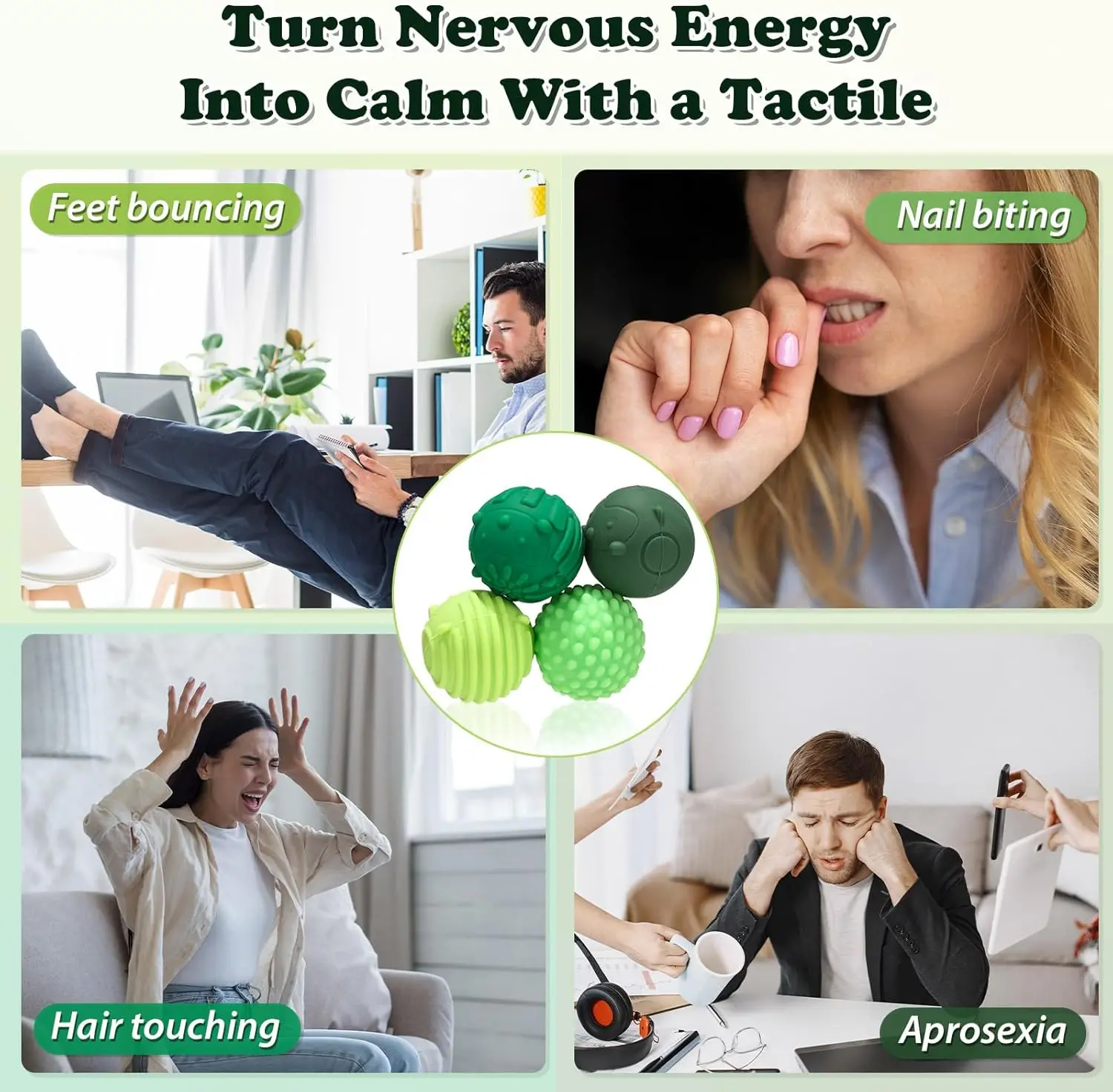 Silikonowe magnetyczne kulki sensoryczne dla dorosłych i nastolatków, 4 sztuki, zabawki z różnymi teksturami, ciche zabawki antystresowe, rolki do masażu dla osób z autyzmem i ADHD.