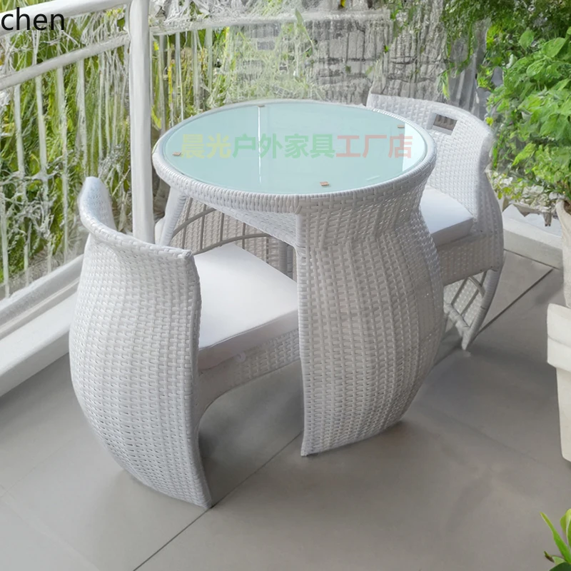 

ZML balcony small table and chair leisure home combination coffee table tea table chair outdoor courtyard simple