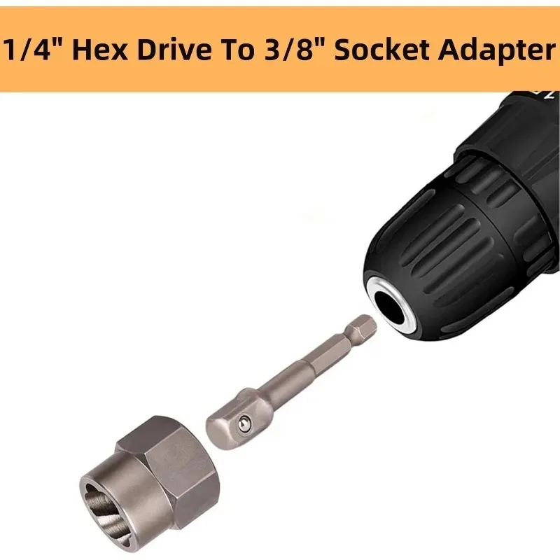 Профессиональный набор из 14 ударных болтов, 1 4 3 8, приводная розетка SAE, противоскользящий съемник для зачищенных гаек, винтов, адаптер W, инструмент