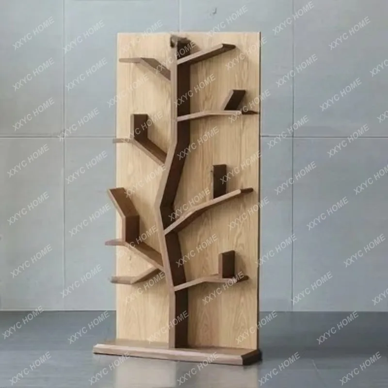XXBCreative Tree Bookshelf Solid Wood Wall Mounted Storage Rack Minimalist Decor Display Shelf For Kids Room