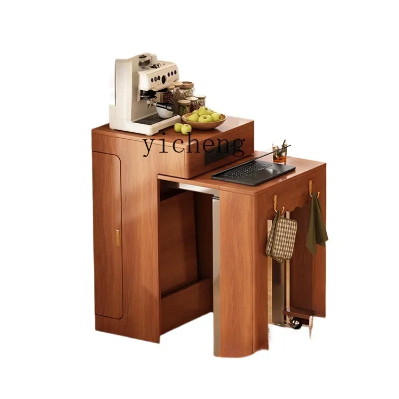 retractable extremely narrow island dining table and chairs mini small apartment solid wood long dining table