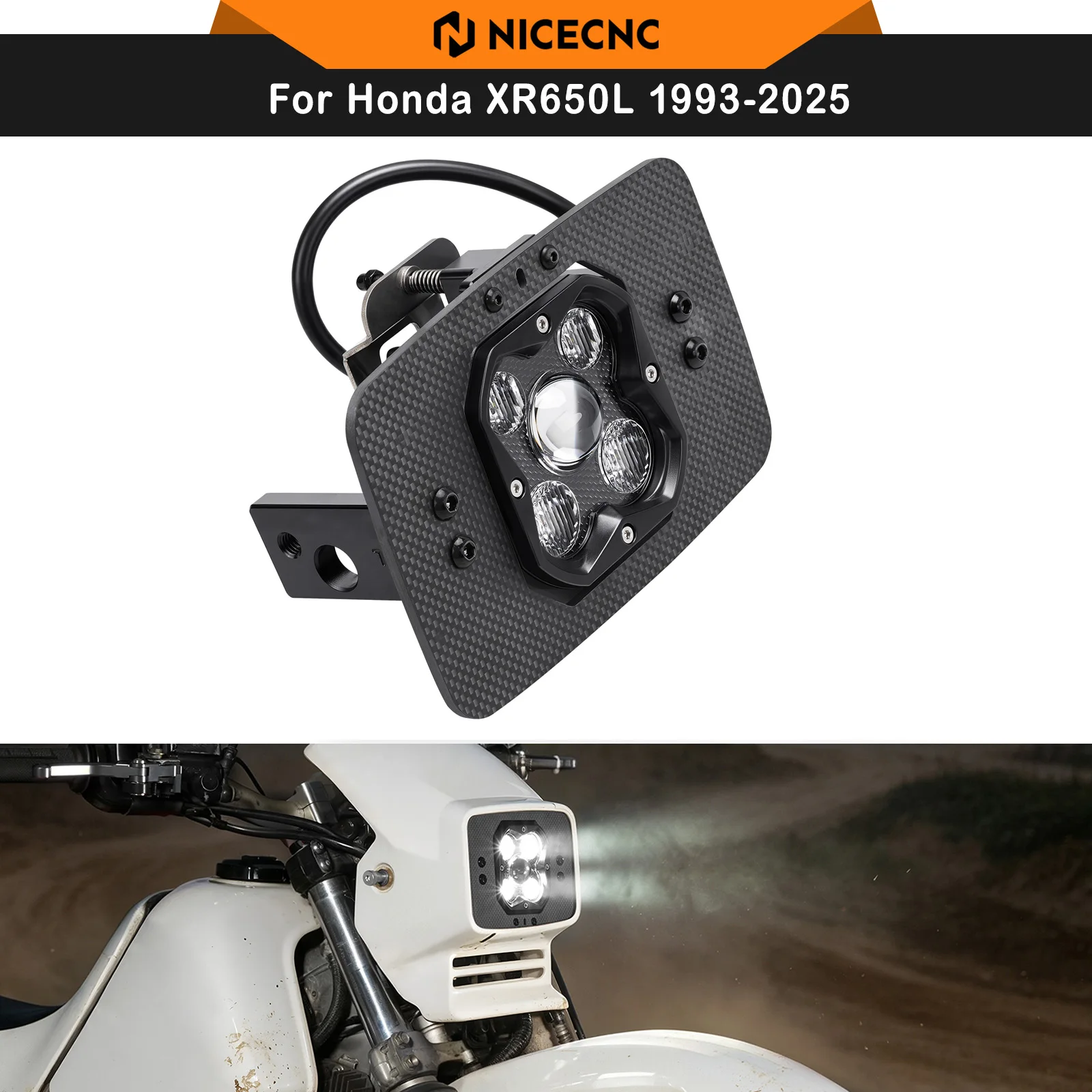 NICECNC Rally LED Headlight Kit For Honda XR650L 1993-2025 3600LM Plug & Play Motorcycle Adjustable Front Light Upgrade Assembly