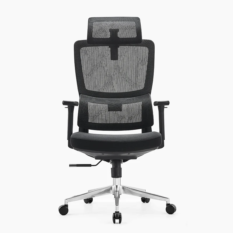 Black High Back Chrome Base Mesh Task Chairs Swivel Computer Executive Ergonomic Mesh Fabric Office Chair for Workplace