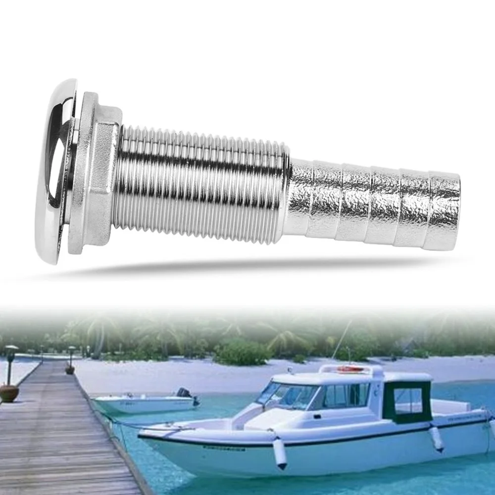 

Adapter Extended 3/4 Hose Barb Thru-Hull Fitting 316 Stainless Steel Hose Barb Thru Drain Trailer