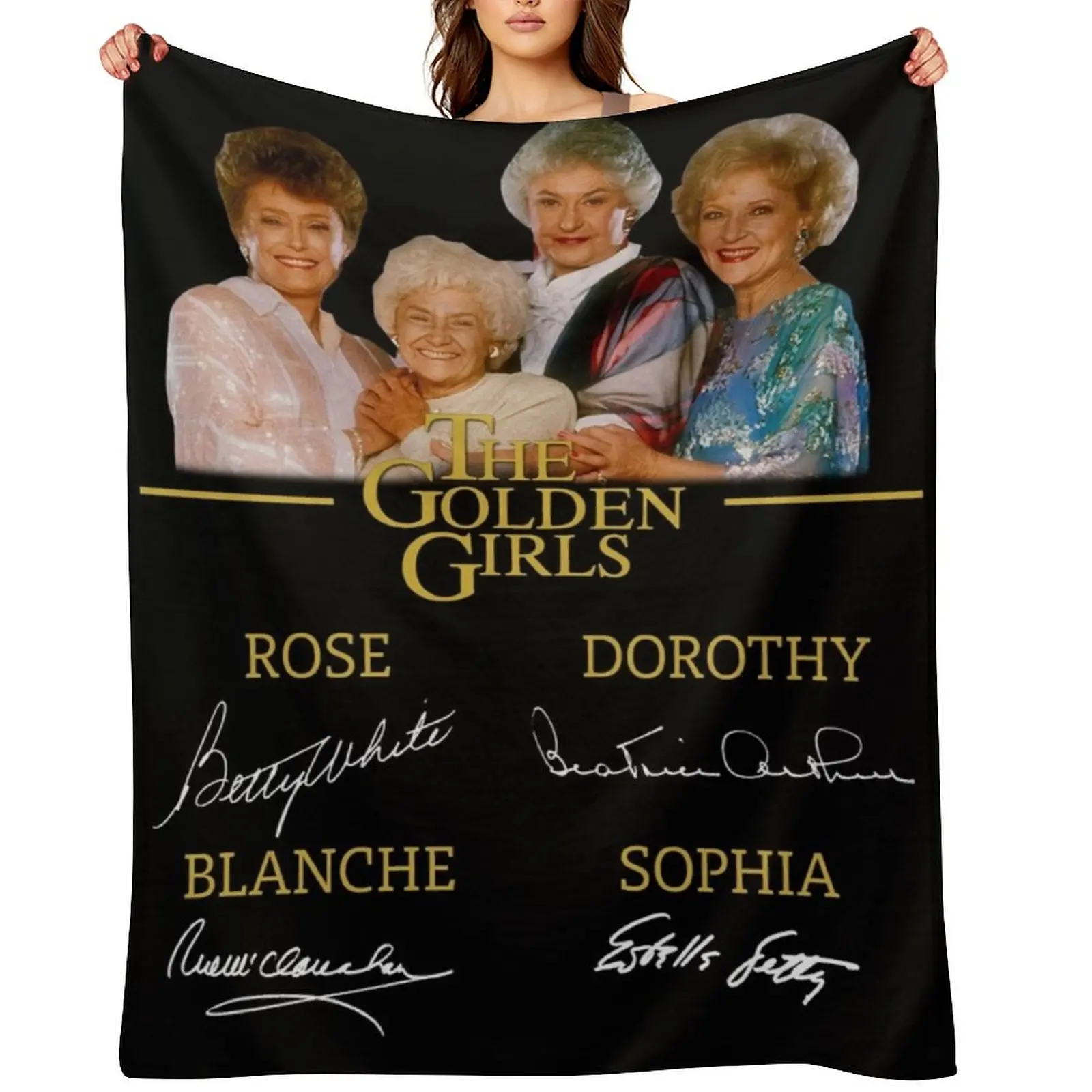 The Old Golden Girls Signatures Throw Blanket Luxury Throw manga Retros wednesday Blankets