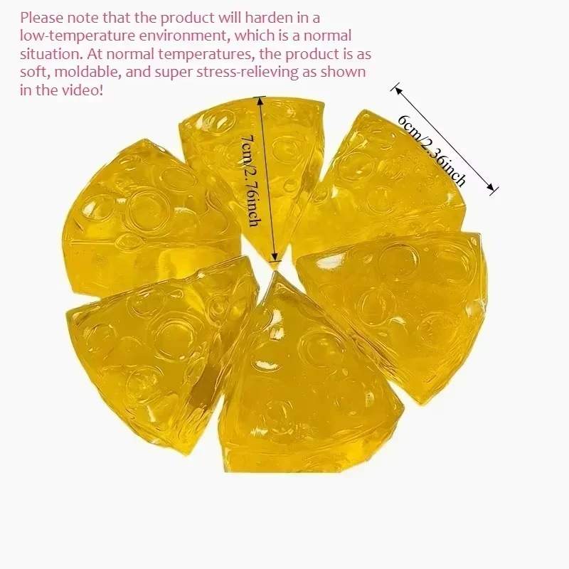 1D-Relieve Stress Squishy Honey Cheese Square Fidgets Toys Super Soft Mochi Cheese Squeeze Toy Funny Anti*stress Sensory Toy