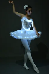 LED Light Swan Lake Noctilucan Light LED Ballet Skirt Adult Children Fluffy Fluorescent Performance Clothing Dance Costume