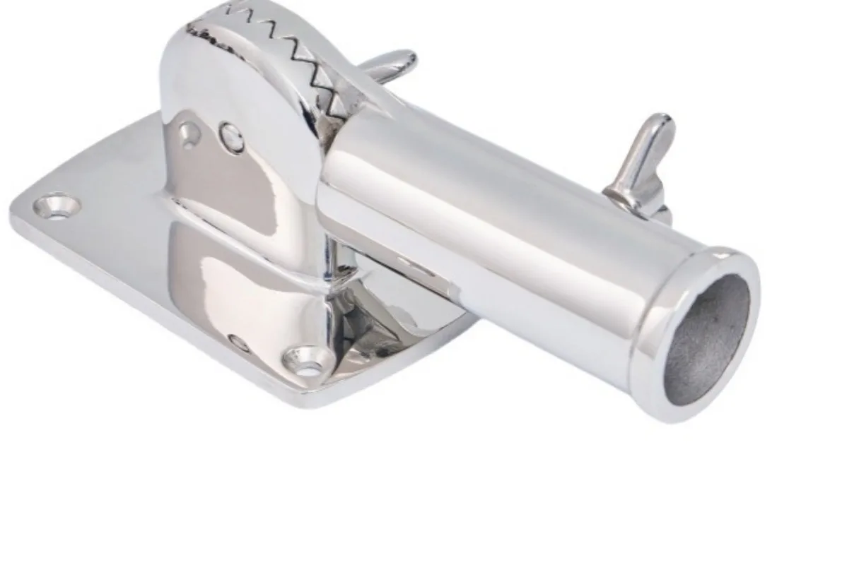 180-degree rotatable flagpole stand, 316 precision cast wall-mounted flagpole base