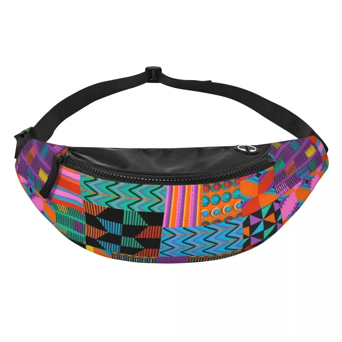 Unique Wax Print Ankara Kente Pattern Fanny Pack for Travel Hiking Women Men Africa Art Crossbody Waist Bag Phone Money Pouch