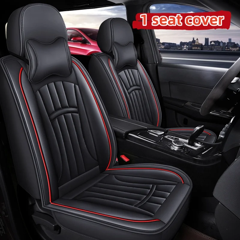

(Comfort Version) Front Single Seat, with 1 Comfortable Headrest, Luxurious Pu Leather Full-Cover Car Seat Cover, Universal, Breathable and Not Stuffy, Comfortable for All Seasons, Easy to Clean and Maintain, Multi-Layer Composite Material, Exquisite Work