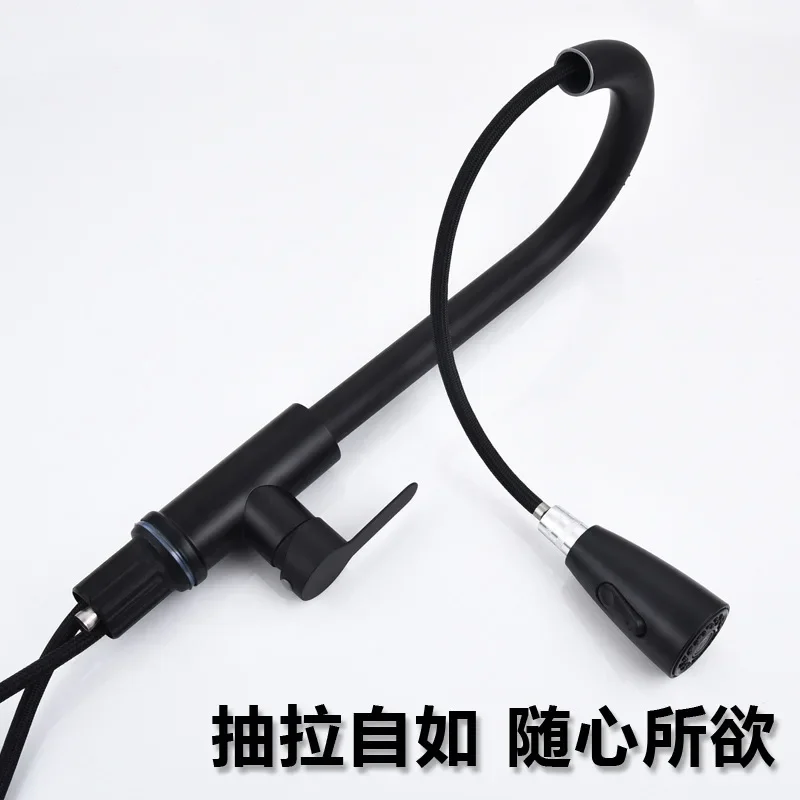 ดึงก๊อกน้ําห้องครัวอ่างล้างหน้าหมุนซักรีดอ่างล้างจาน Universal 304 ก๊อกน้ําห้องครัวสแตนเลสร้อนและเย็น