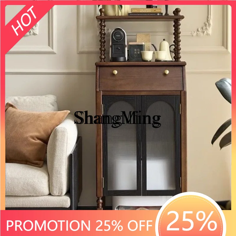 

SM household retro solid wood sweeper shelter locker living room display cabinet