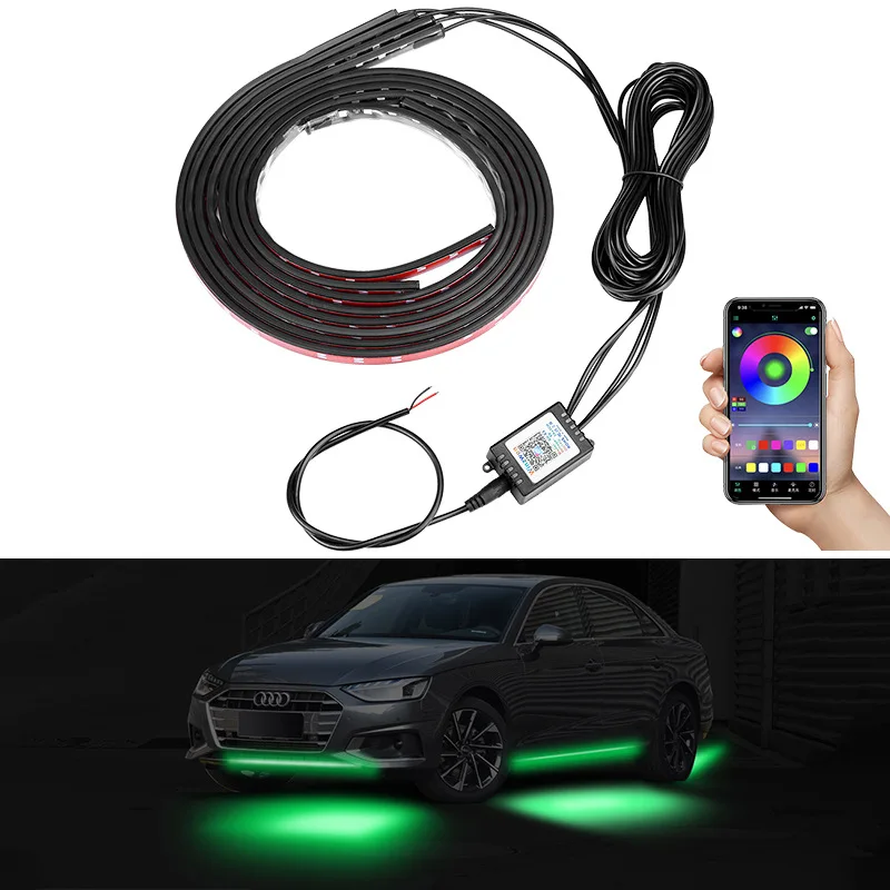 Car ambient light, colorful flowing light, chassis light, seven color racing car mounted ambient light