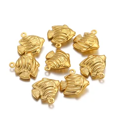 20Pcs Stainless Steel Gold Plated Shell Charms Fish Pendants No Fade for Jewelry Making DIY Handmade Bracelet Necklace Findings