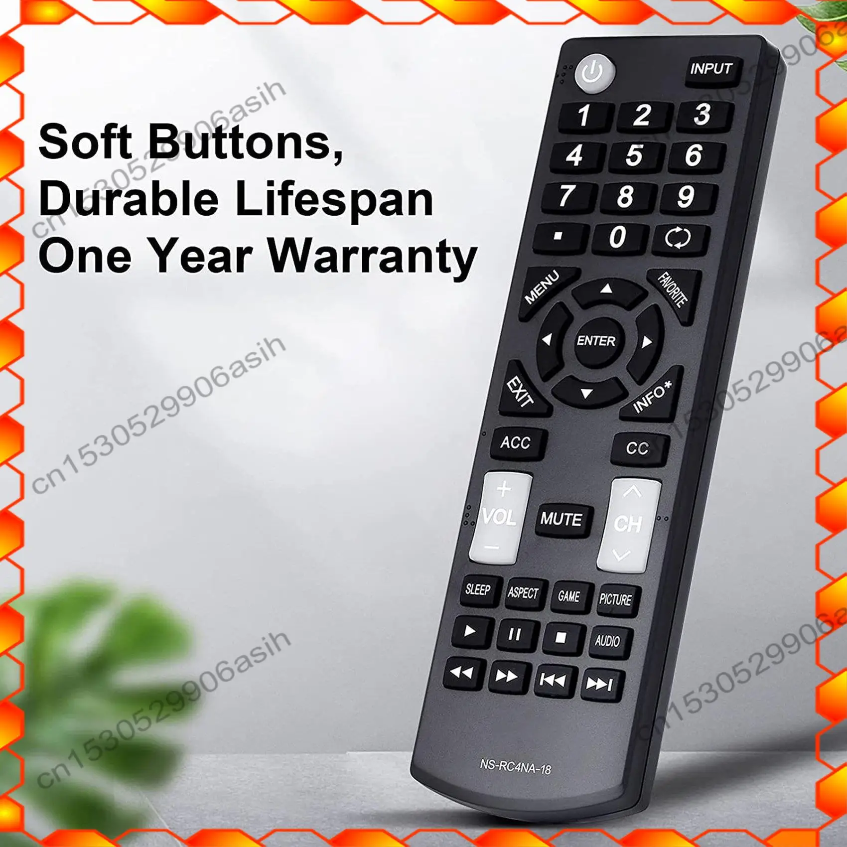 -AT52 بديل جهاز التحكم عن بعد العالمي مناسب لجميع الشارات LED-LCD HDTV TVS NS-RC4NA-18 NS-32D311NA17