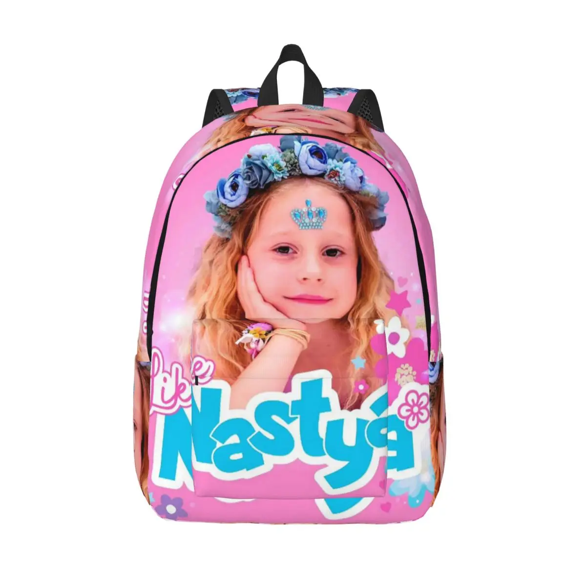 Cute Like Nastya Casual Backpack Sports High School Business Kawaii Cartoon Daypack for Men Women College Canvas Bags