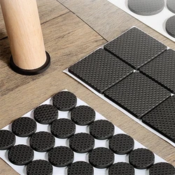 Black White Self Adhesive Felt Chair Legs Pads Furniture Legs Table Leg Covers Floor Protectors Round Bottom Anti-Slip Pads