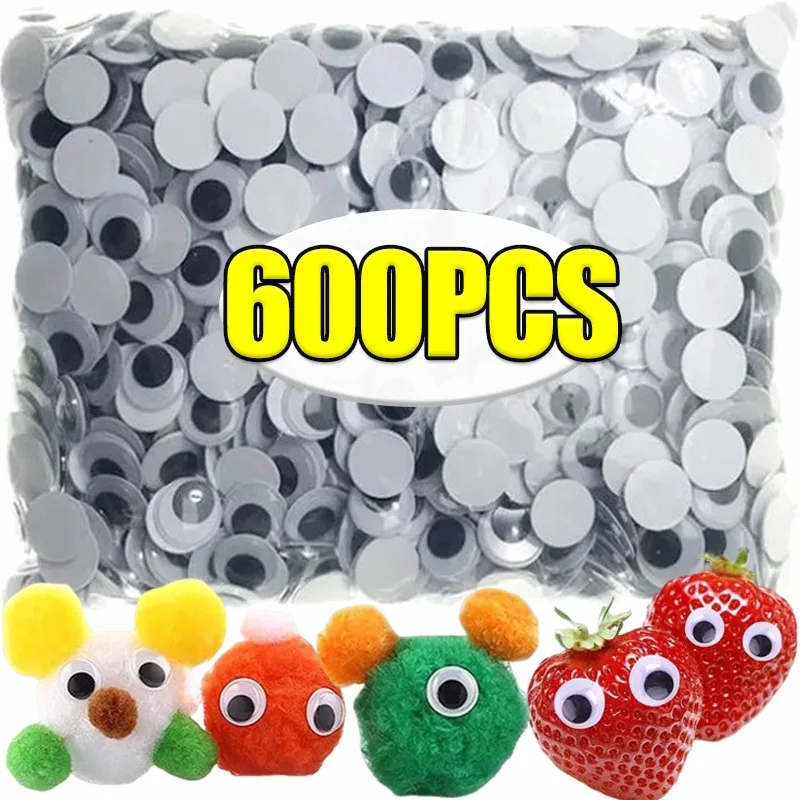 600 Uds. Ojos de movimiento autoadhesivos, ojos de movimiento, globo ocular de Animal de simulación móvil para DIY, manualidades para álbum de recortes de muñecas, juguete hecho a mano