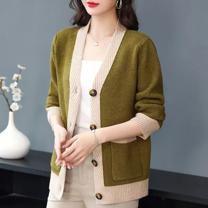 Cardigan Autumn Winter Thin New Casual Ladies Solid Color Tops Buttons 2023 Women\'s Clothing Long Sleeve Knitting Coat Sweaters